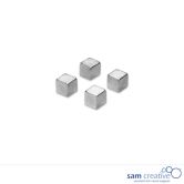 Metallic Magneten 10mm Kubus zilver (4st)