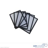 Whiteboard Magneetvenster A5 zwart set 5 stuks