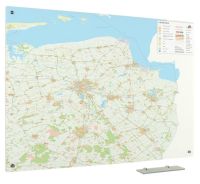 Glassboard kaart provincie Groningen 90x120 cm