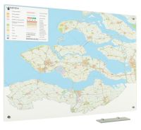 Glassboard kaart provincie Zeeland 90x120 cm