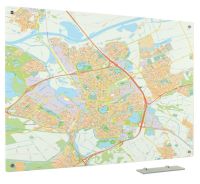 Glassboard kaart Den Bosch 90x120 cm