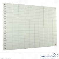 Whiteboard Glas Dagplanning 00:00-24:00 120x150 cm