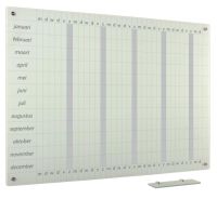 Whiteboard Glas Solid Jaarplanner ma-za 120x240 cm