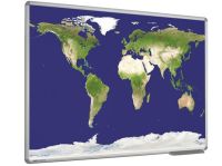 Whiteboard wereldkaart satelietbeeld 90x120 cm